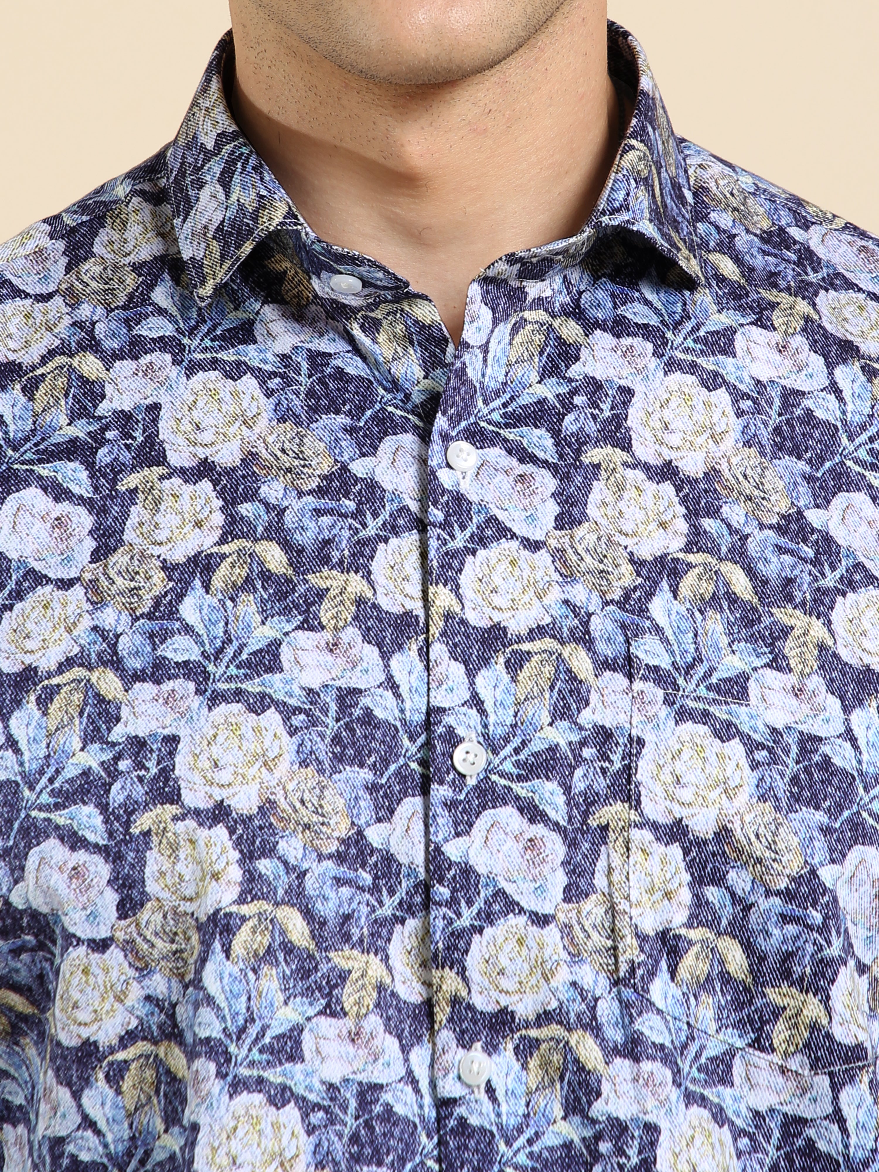 Denim look printed shirt