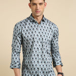 Digital Print Mens Shirt - Black Motif