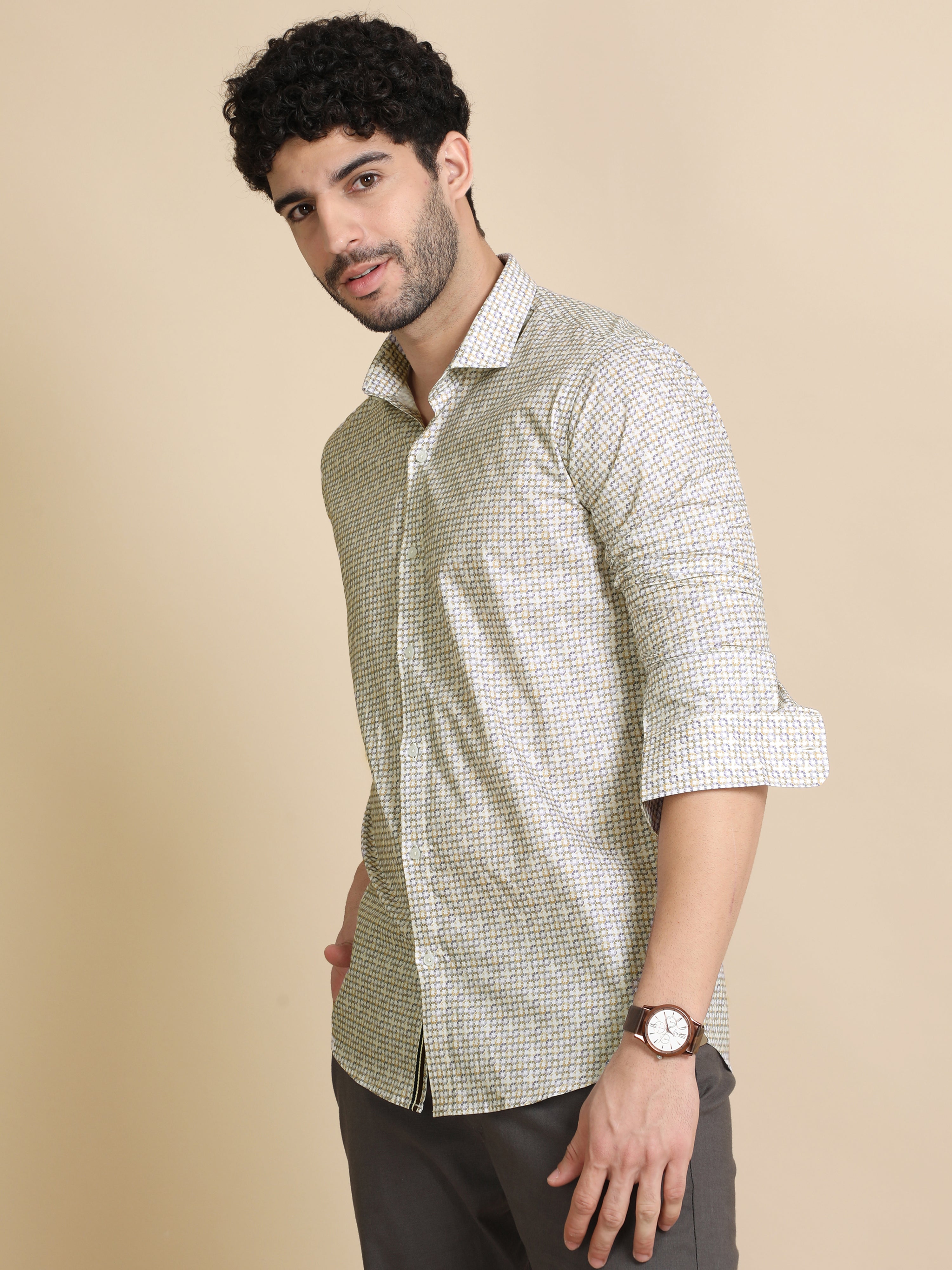 Bold Digital Print motif formal shirts