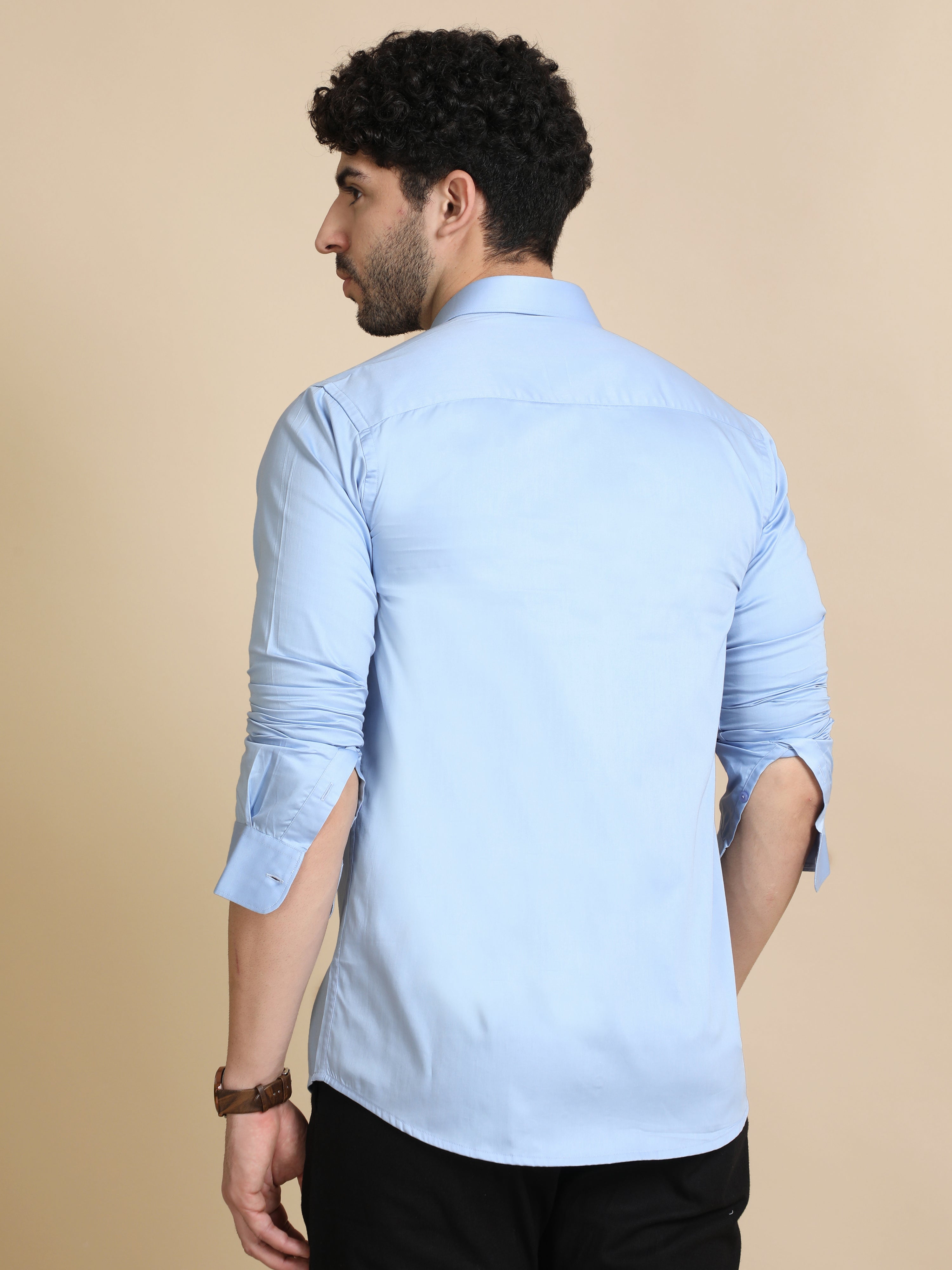 Sky Blue Luxury Cotton Shirt