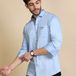 Sky Blue Premium Shirt with Trims